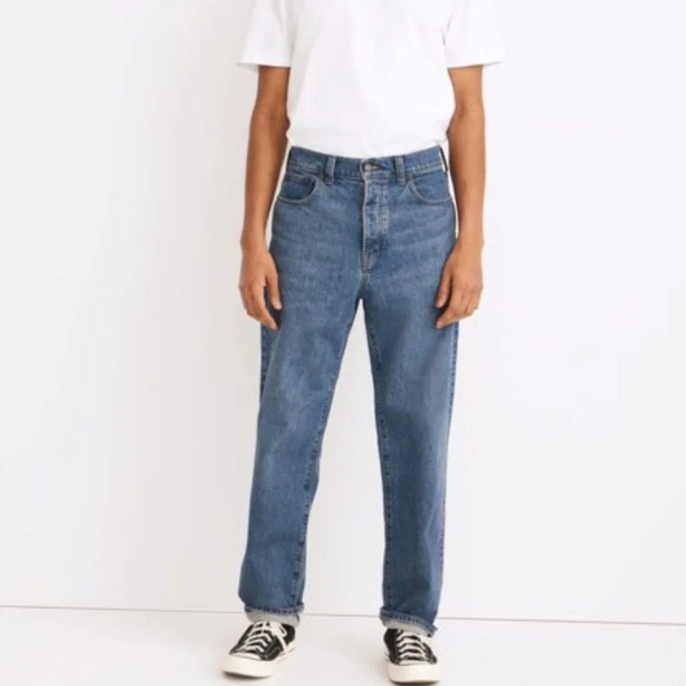 Madewell Mens Vintage Straight Jeans Medium Millbrook Wash Button Fly 29x32